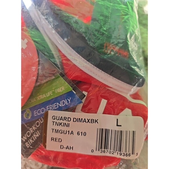 TYR Women's Lycra Nylon Diamondback Red Life Guard Workout Tankini  Size L NWT - Picture 4 of 4